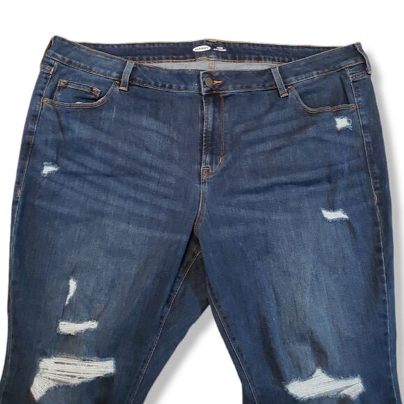 Old Navy Jeans Plus Size 26 Short Power Slim Straight Blue Denim Pants High Rise - Picture 3 of 7
